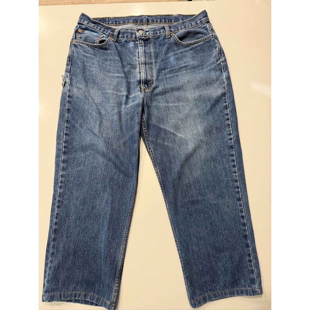 Levi's 550 Relaxed Fit Jeans Men's 40x26 Blue Cotton Hammer Loop